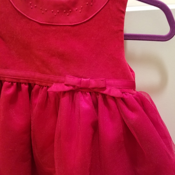 Carters size 18 mos red velvet dress - Picture 2 of 5